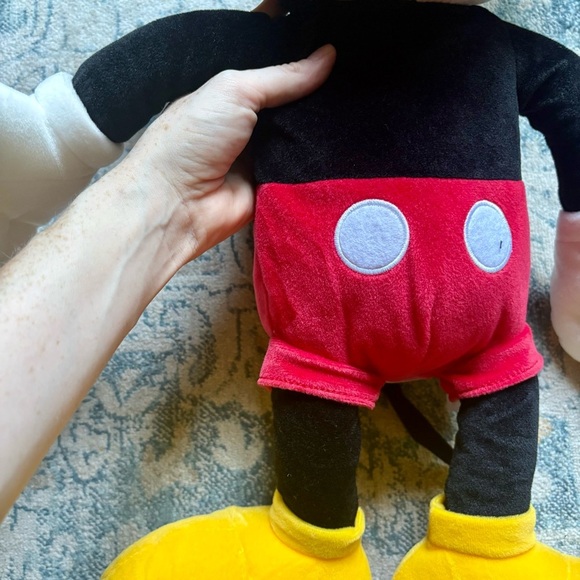 NWOT Big Mickey Plush Mickey Mouse Disney Black Red Kids Baby Gift Party Stuffed - Picture 3 of 5